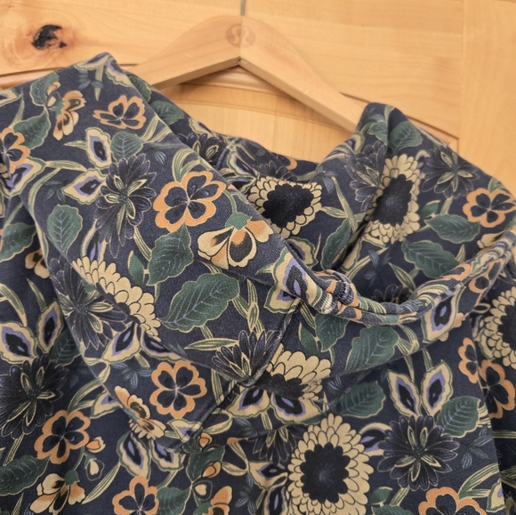 Natural Life Navy and Gold Floral Hoodie S/M - Picture 7 of 7
